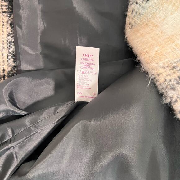 ASOS Simply Be White Tan and Black Checked Coat 16 - Picture 6 of 9